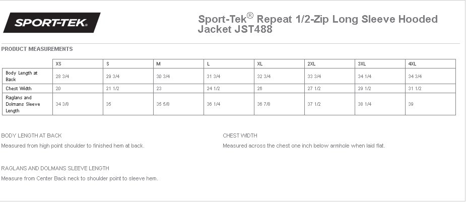 Sport-Tek ½ Zip Long Sleeve Hooded Jacket