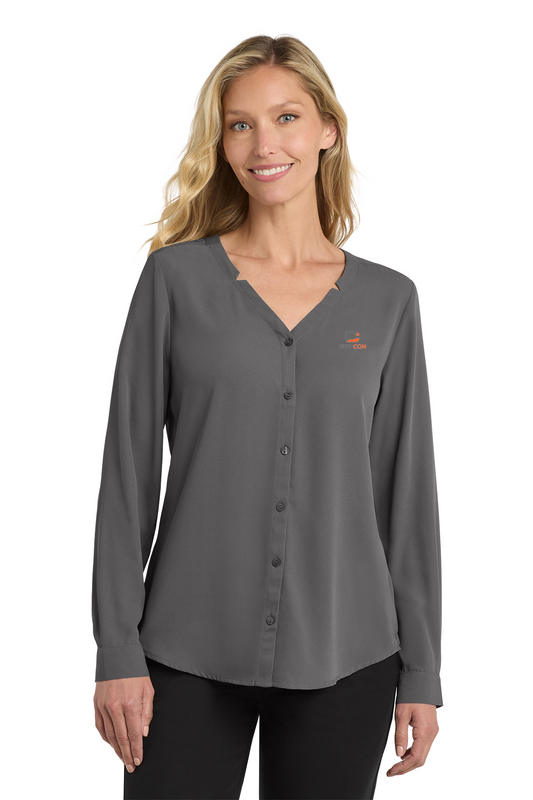 Women’s Long Sleeve Button Front Blouse
