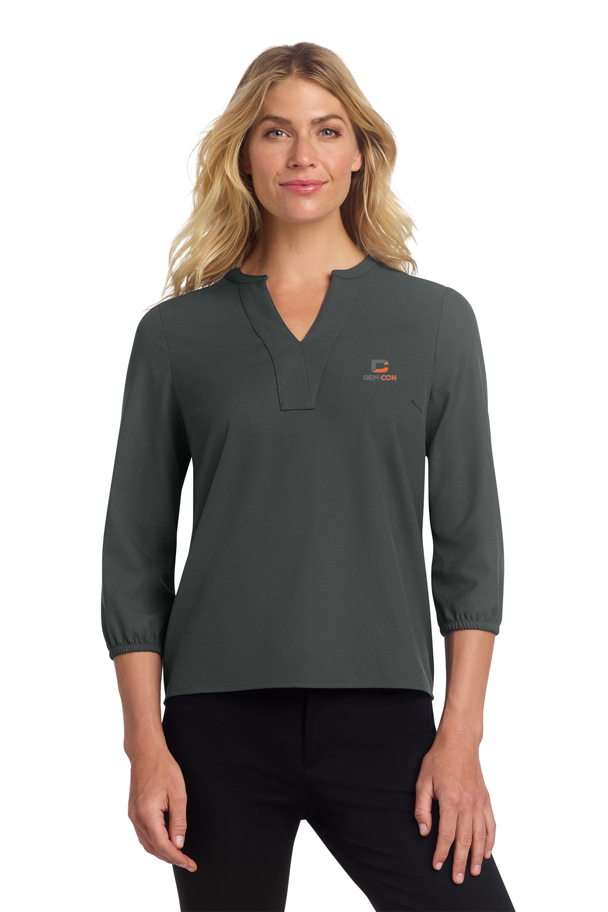 Mercer + Mettle  Stretch Crepe ¾ Sleeve Blouse