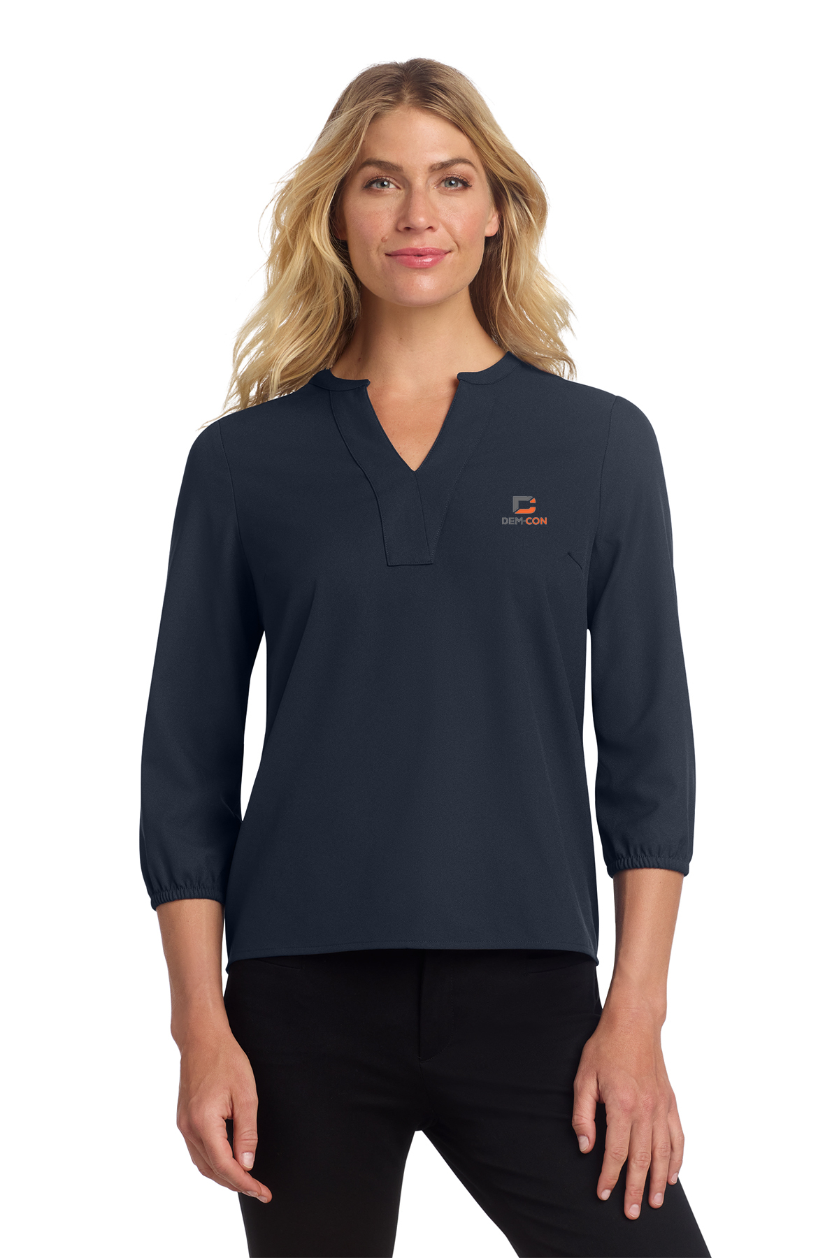 Mercer + Mettle  Stretch Crepe ¾ Sleeve Blouse