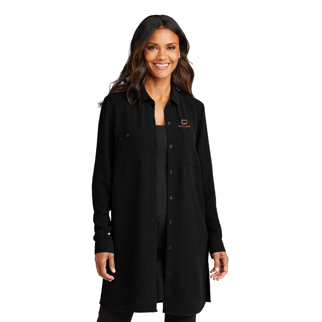 Women’s Long Sleeve Textured Crepe Tunic