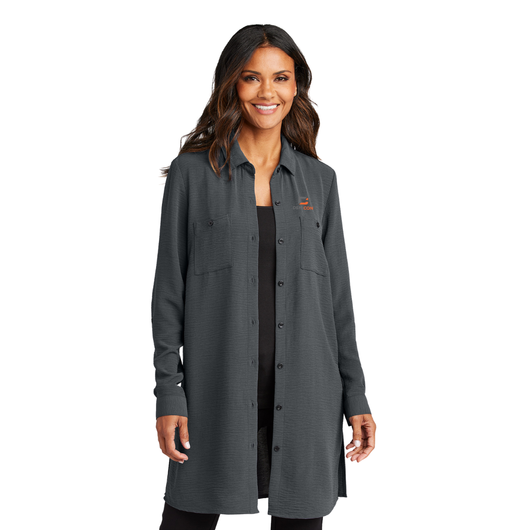 Women’s Long Sleeve Textured Crepe Tunic