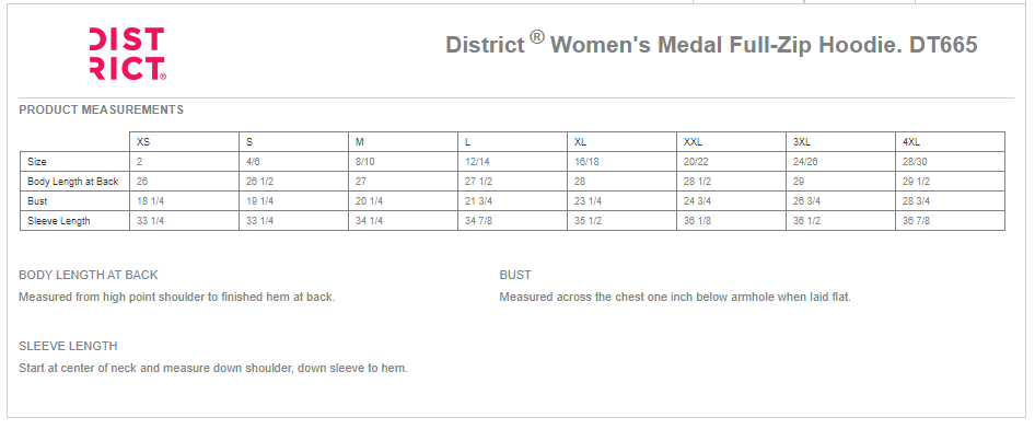 District Women's Medal Full Zip Hoodie