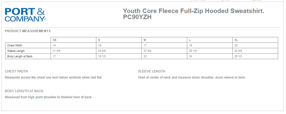 Youth Full Zip Hooded Sweatshirt